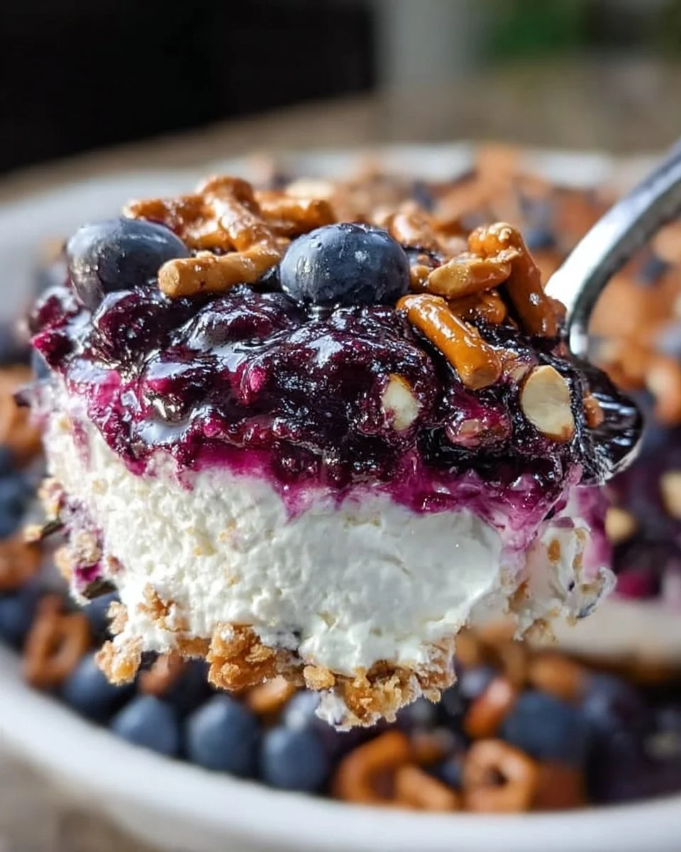 Blueberry Pretzel Salad