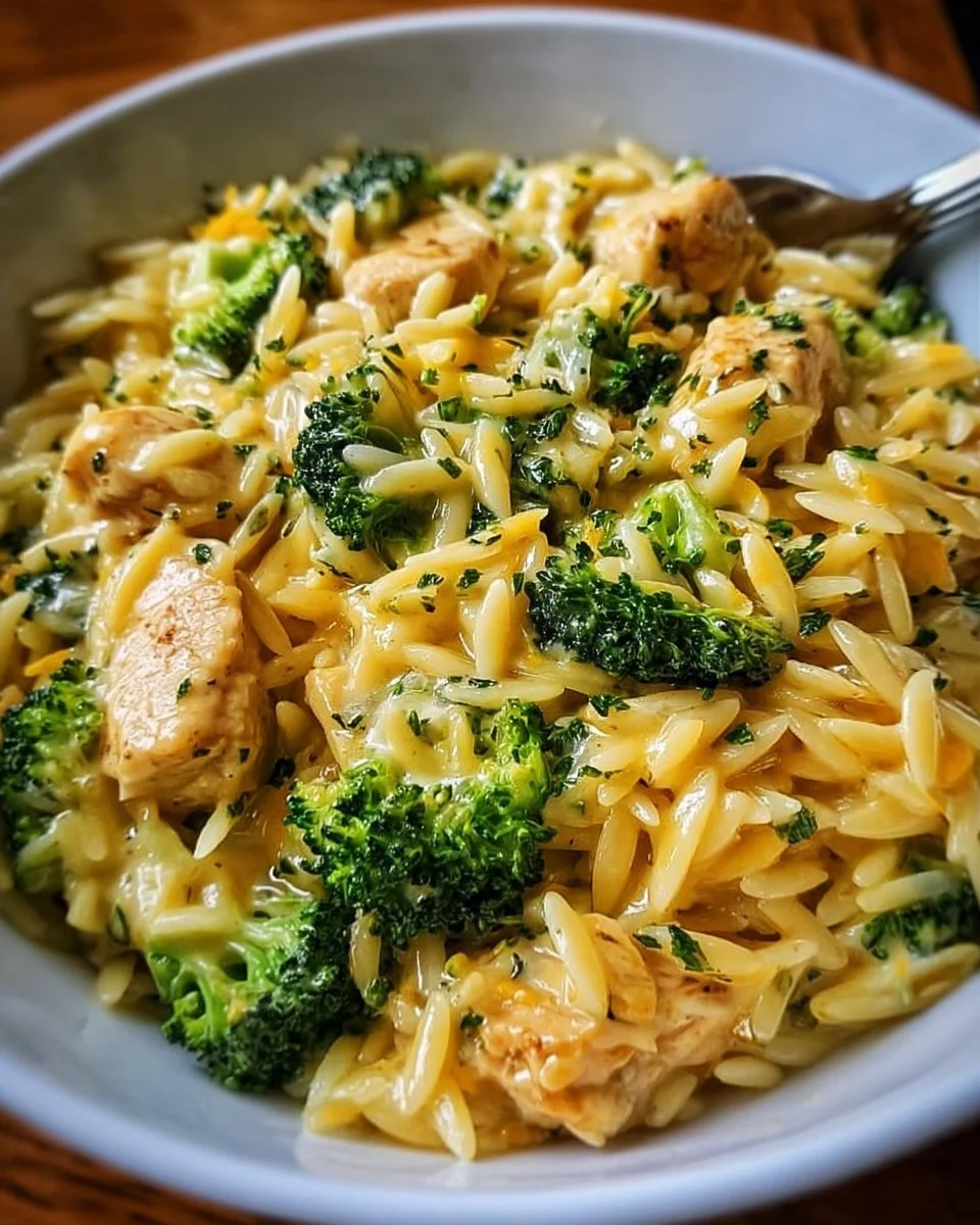 Cheesy Chicken Broccoli Orzo