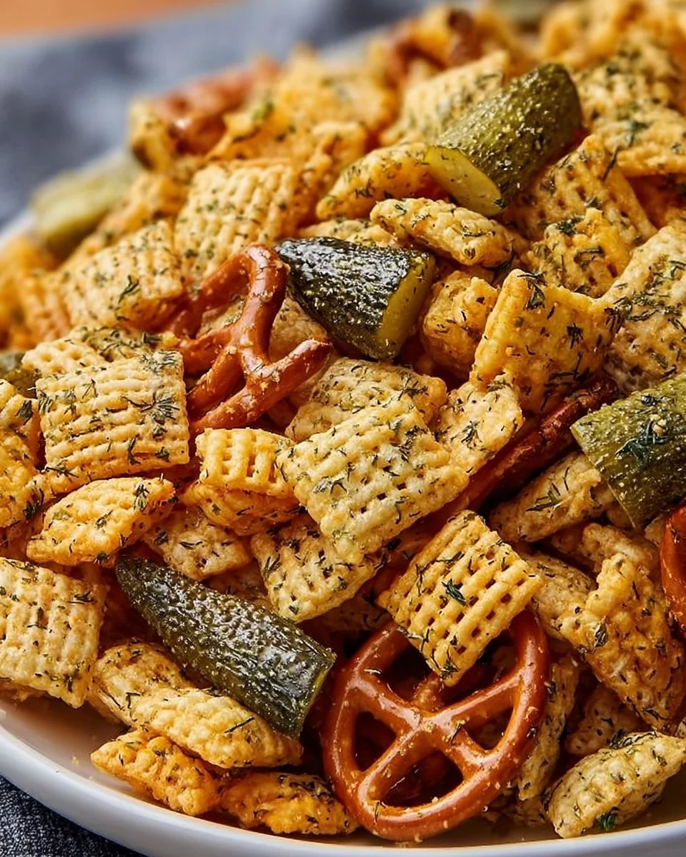 Dill Pickle Chex Mix: A Tangy Snack Sensation