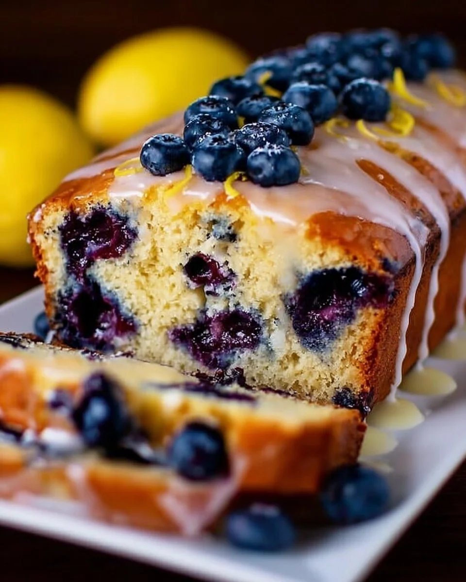 Lemon Blueberry Loaf with Lemon Glaze