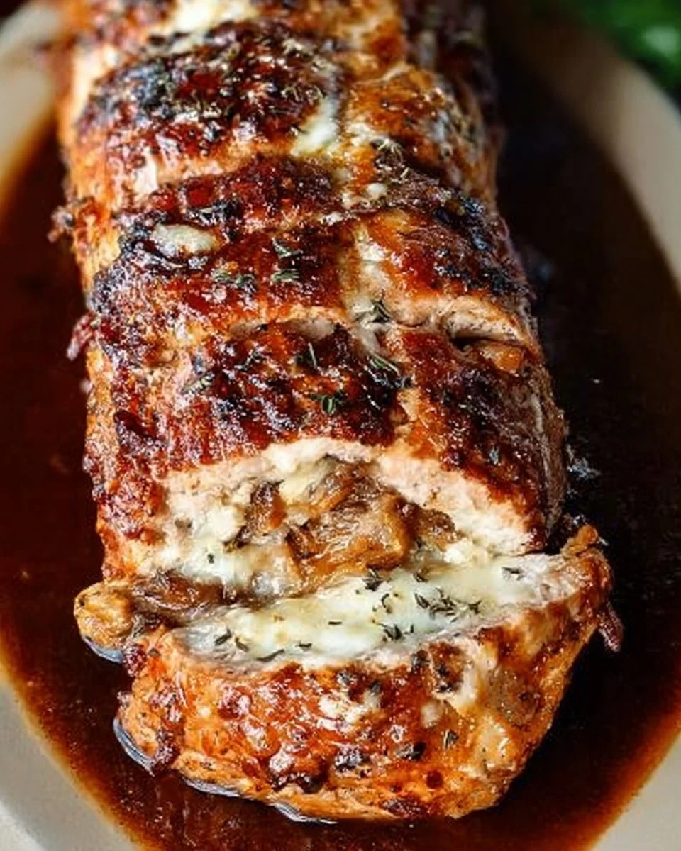 Stuffed Pork Loin with French Onion