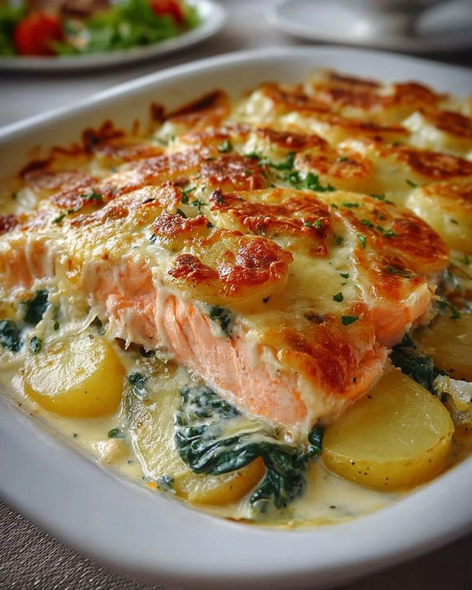 Tender Salmon Casserole with Potatoes