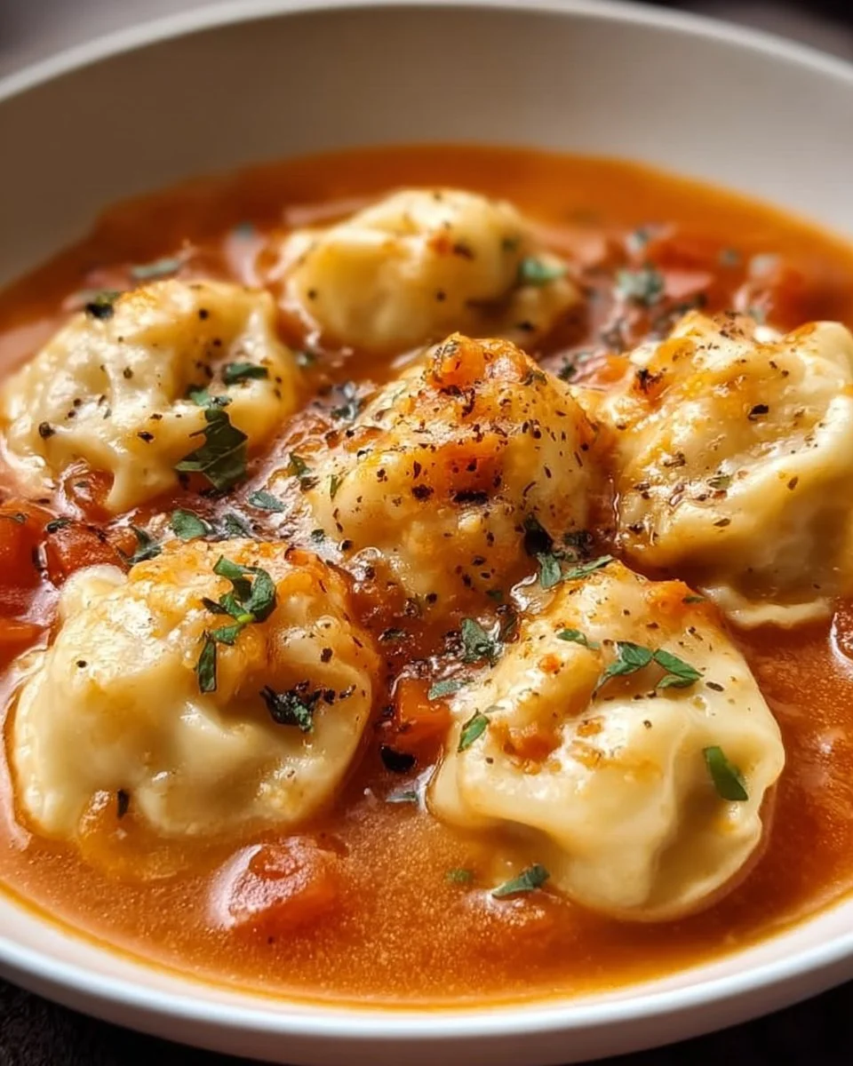 Tomato Dumpling Soup