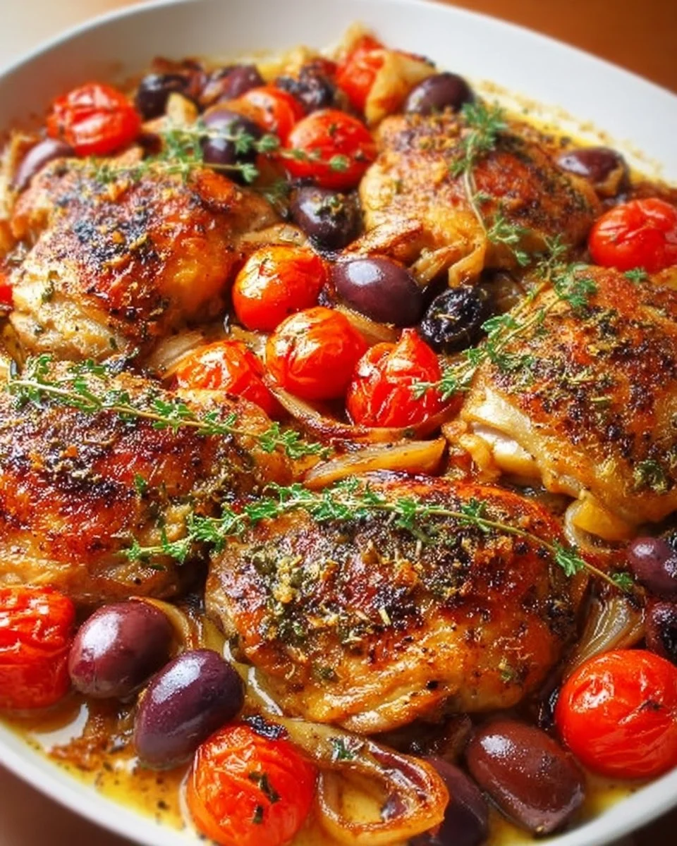 Braised Chicken with Cherry Tomatoes and Olives