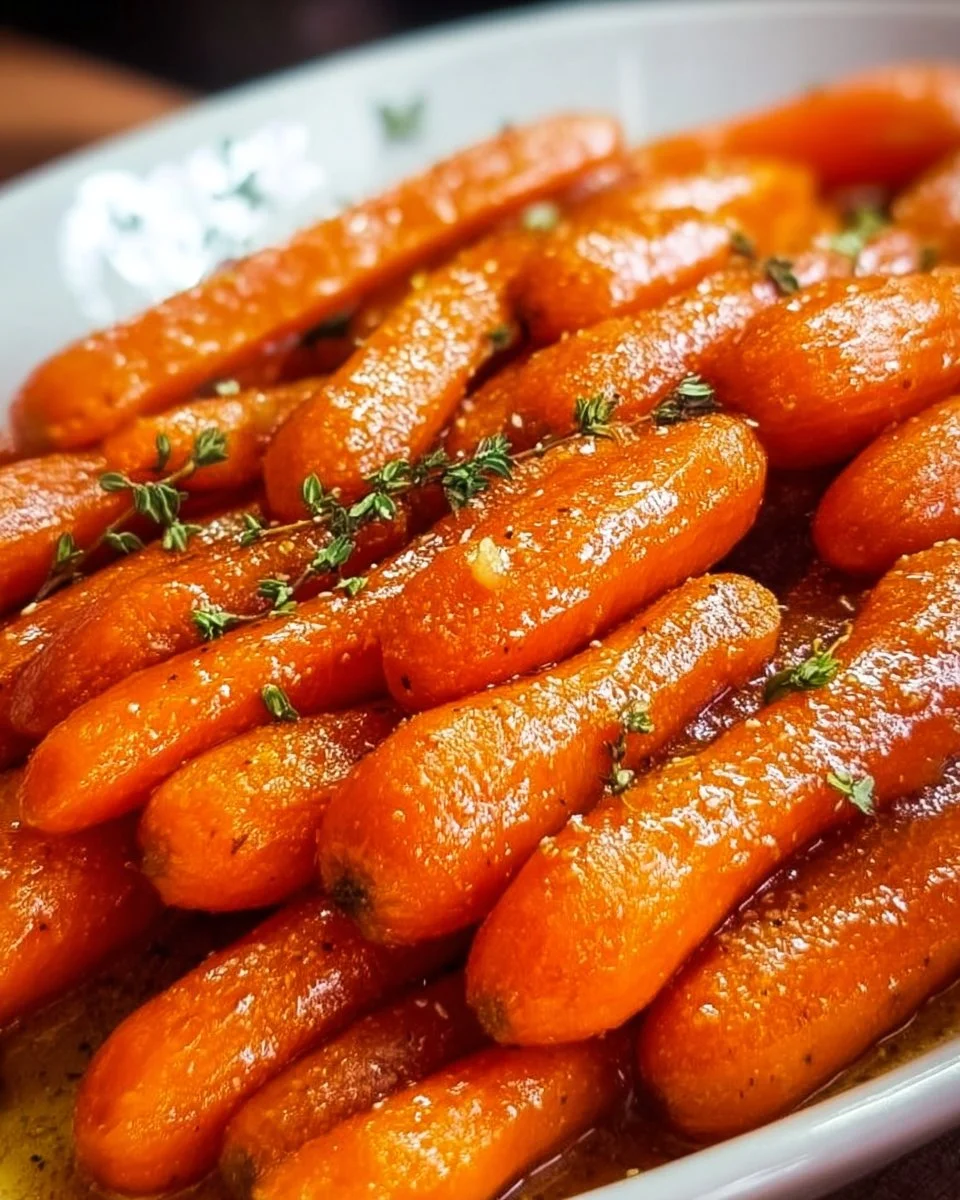 Buttery Brown Sugar Honey Glazed Carrots