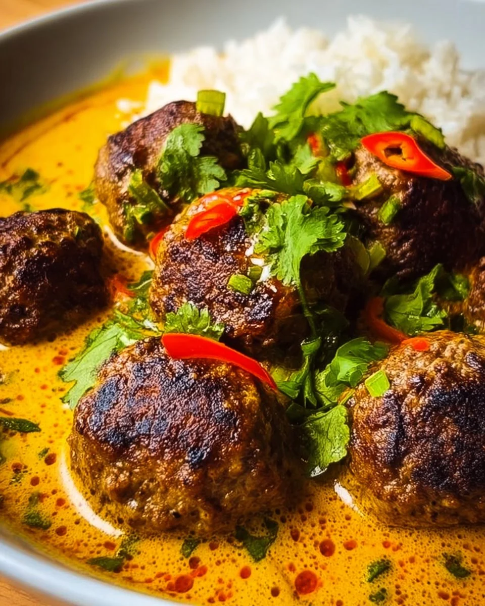 Jerk Meatballs in Coconut Curry Sauce