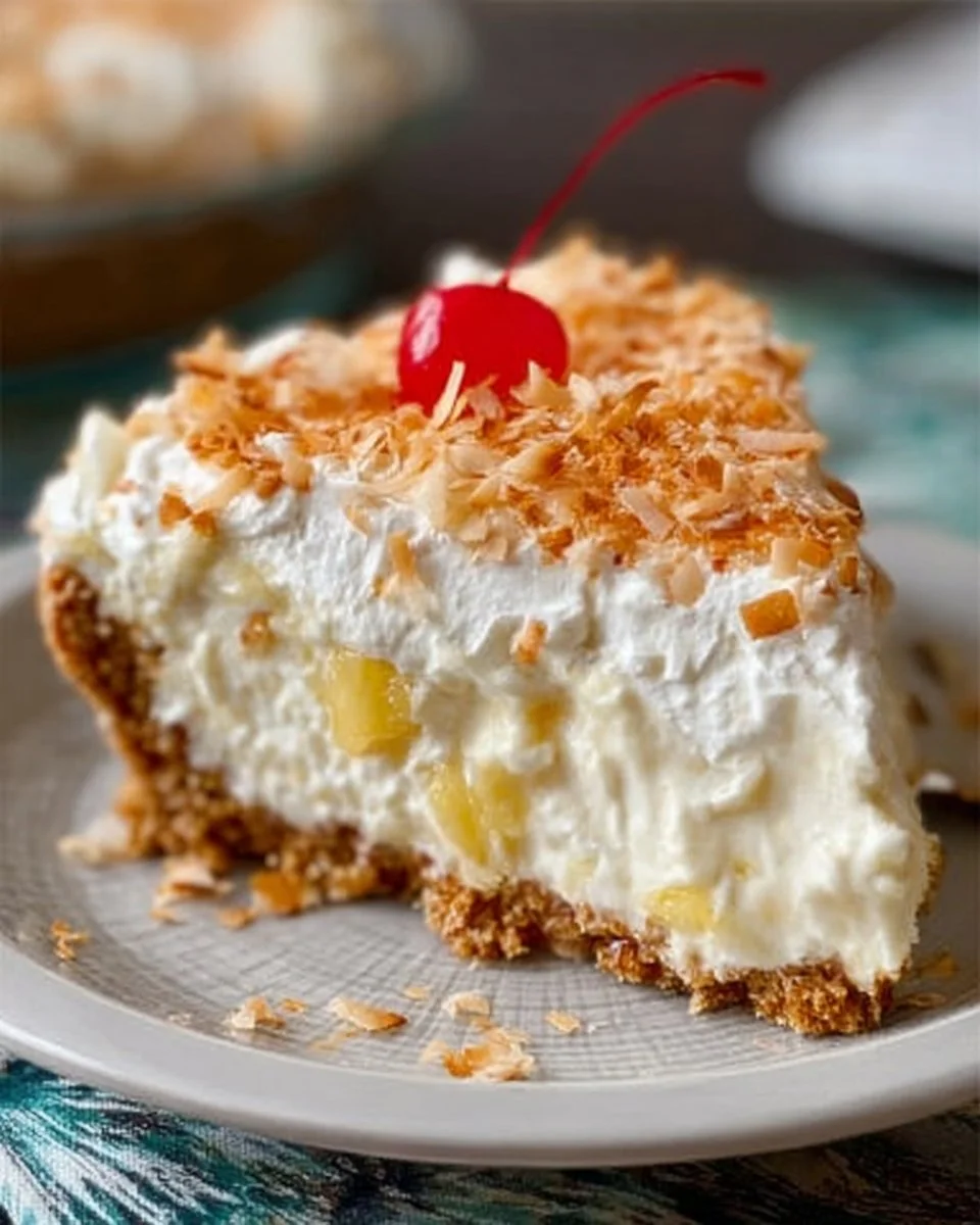 No Bake Pina Colada Cream Pie
