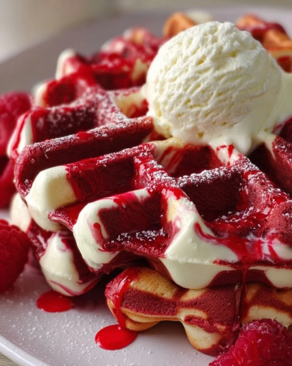 Red Velvet Marble Waffles