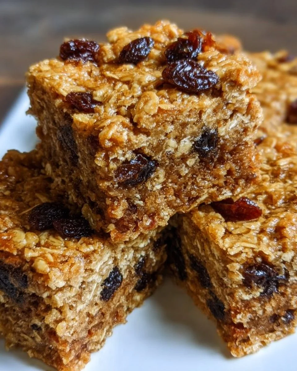 Soft &amp; Chewy Oatmeal Raisin Bars