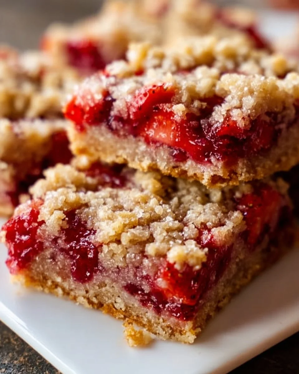 Strawberry Oatmeal Crumble Bars