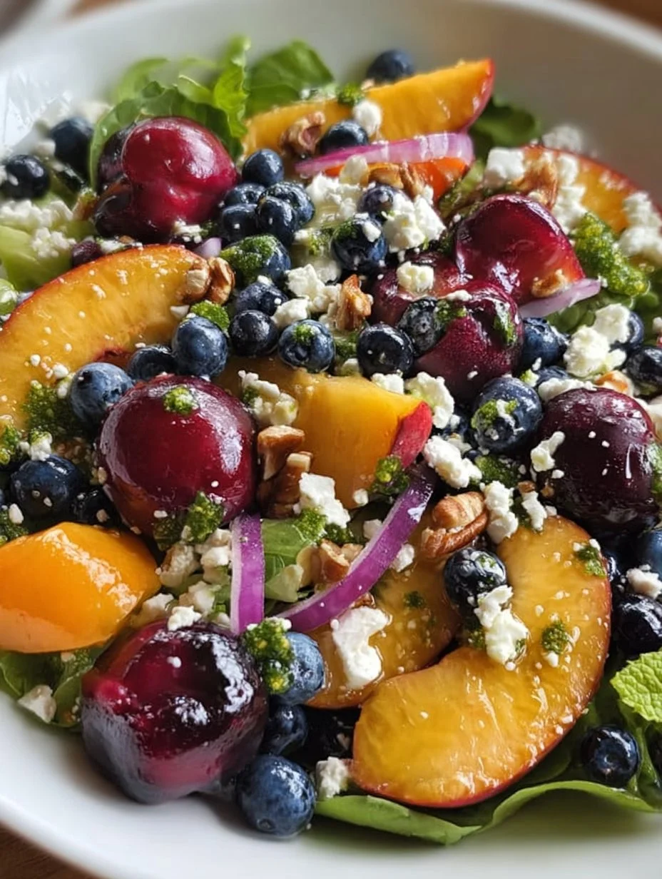 Blueberry Peach Feta Salad