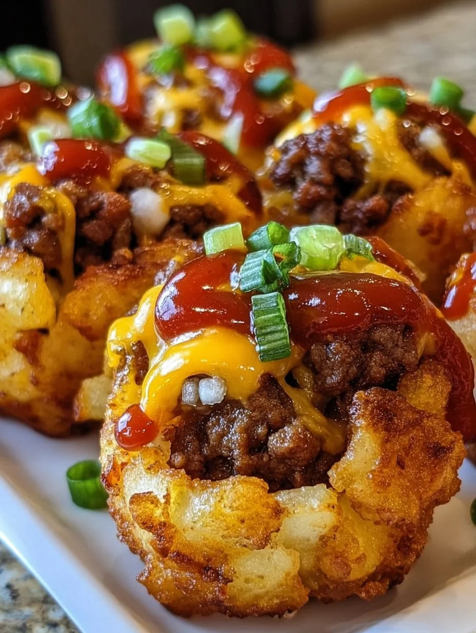 Cheeseburger Stuffed Tater Cones
