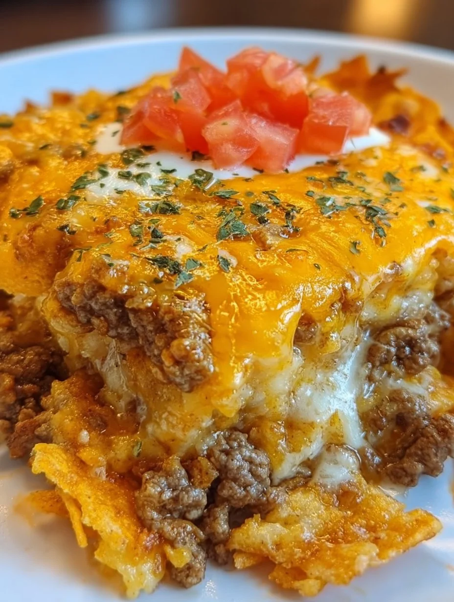Cheesy Hashbrown Dorito Casserole