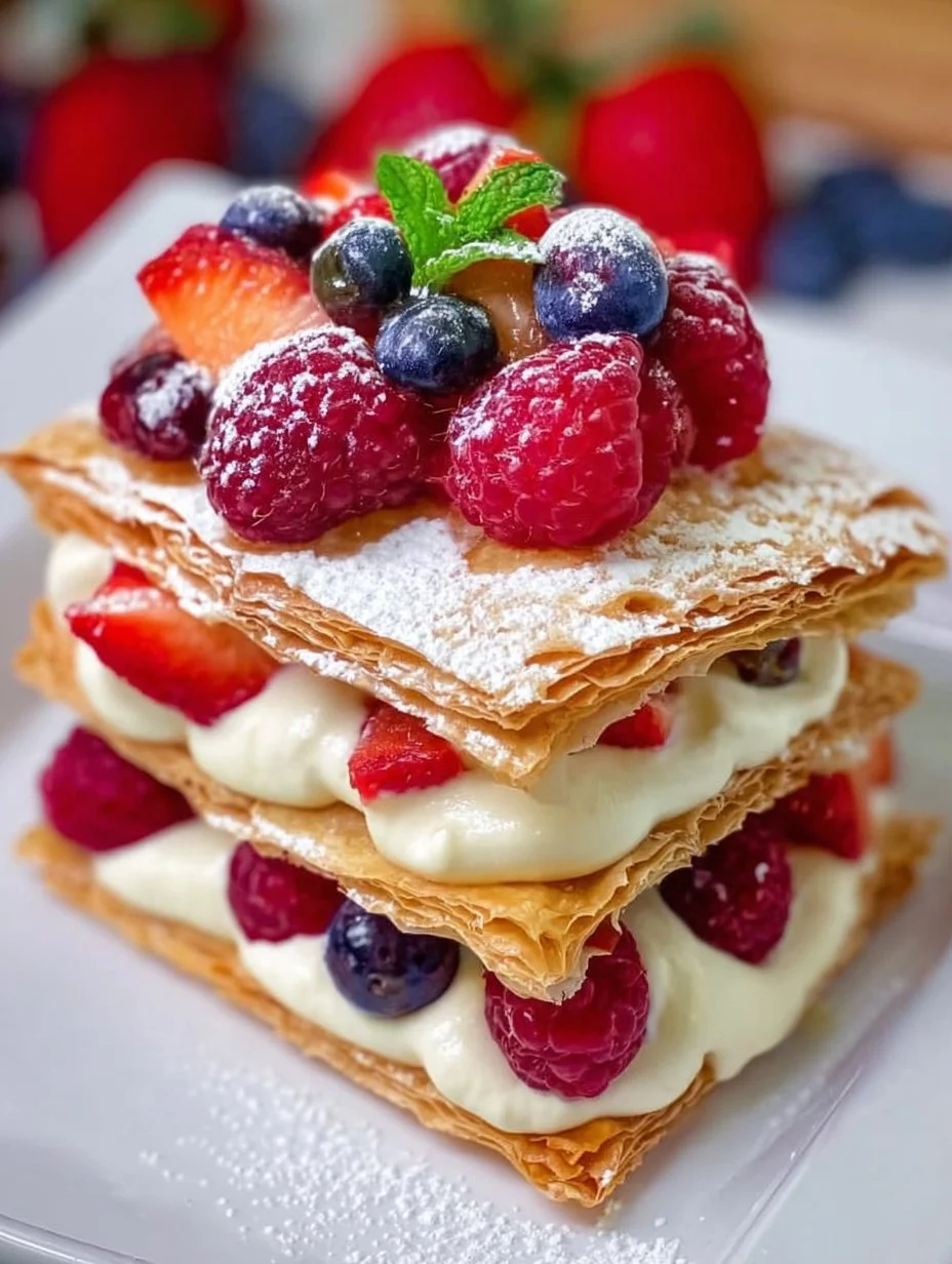 Fruit Mille Feuille With Mascarpone Cream (video)