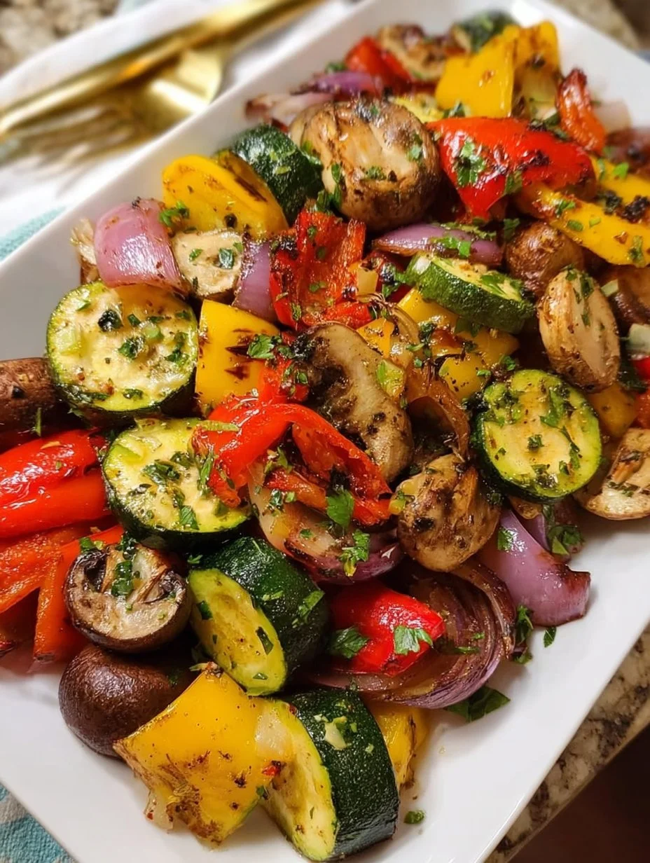 Garlicky Grilled Veggie Salad (video)