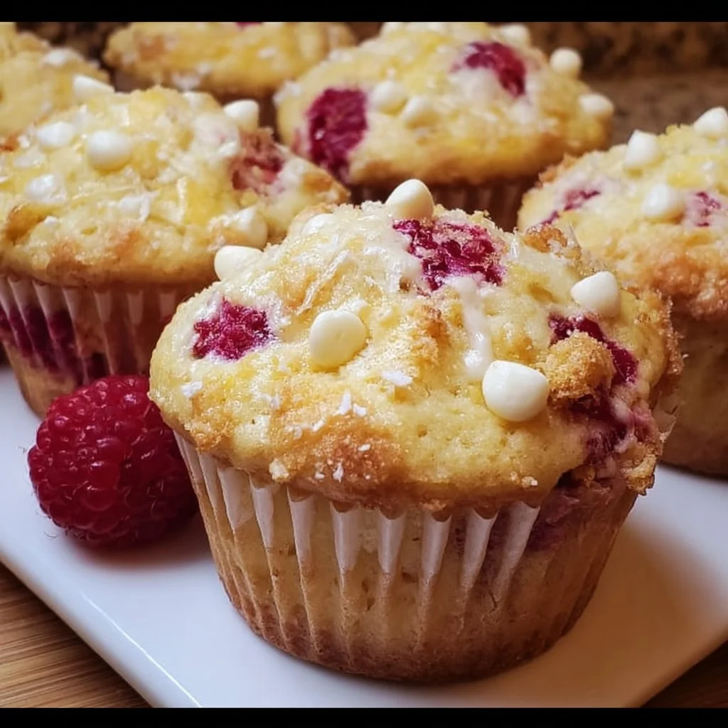 Lemon Raspberry White Chocolate Muffins