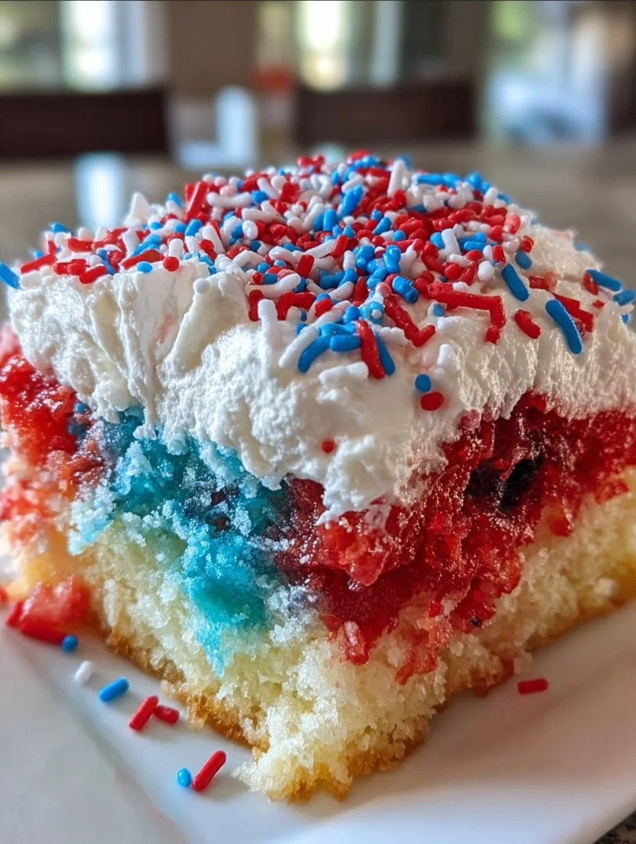 Red White and Blue Poke Cake