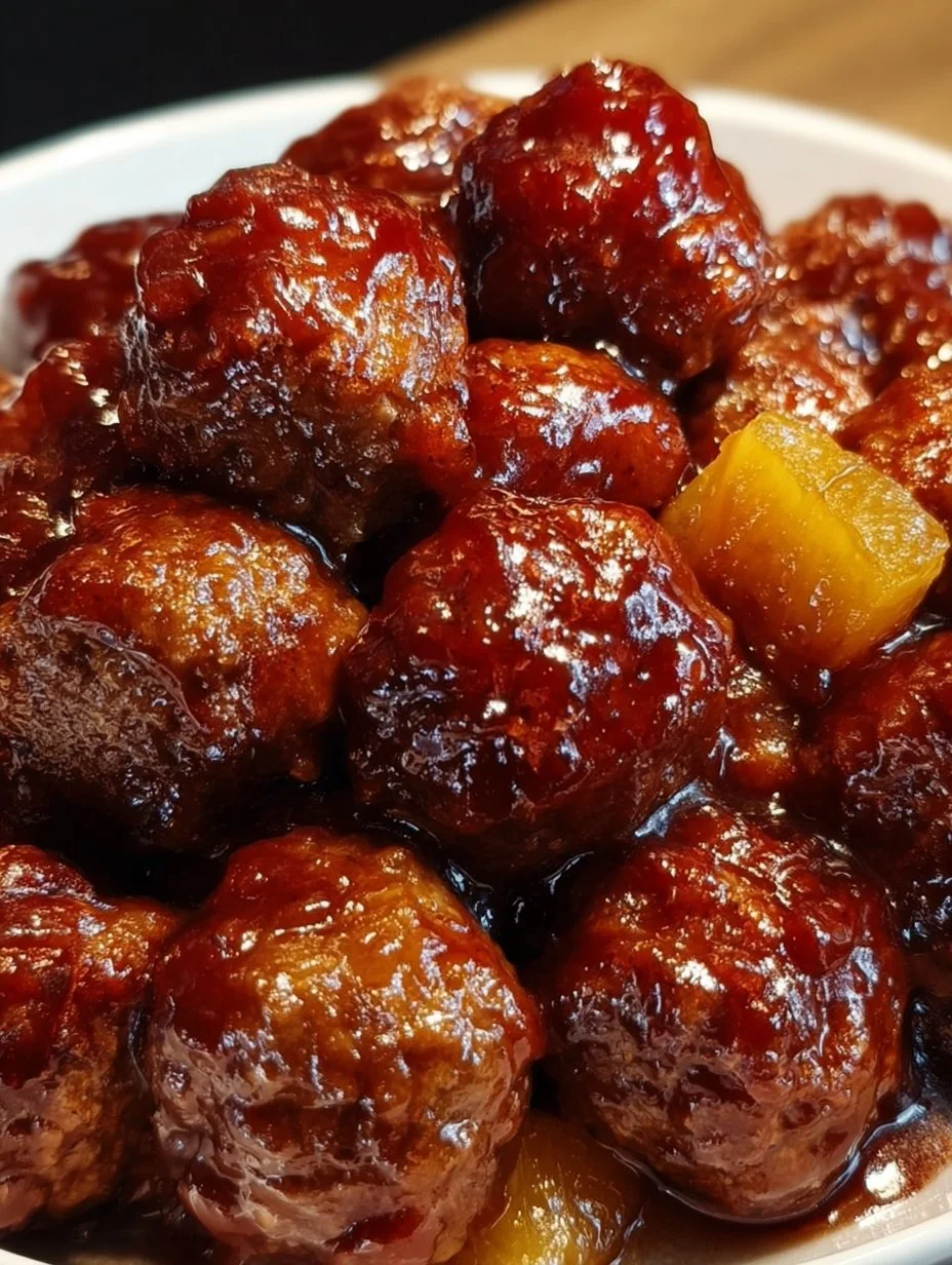 Slow Cooker Meatball Pineapple Smokies