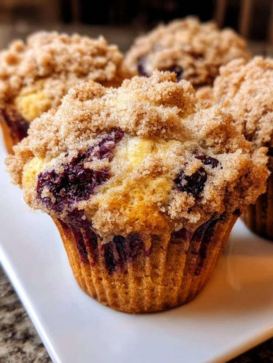 Soft Blackberry Muffins with Streusel