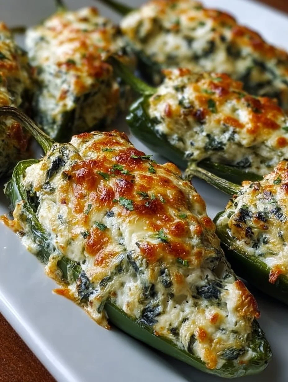 Spinach and Artichoke Stuffed Jalapeños