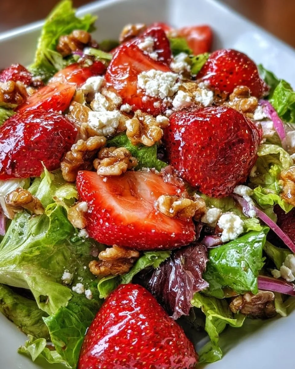 Spring Strawberry Walnut Crunch Salad