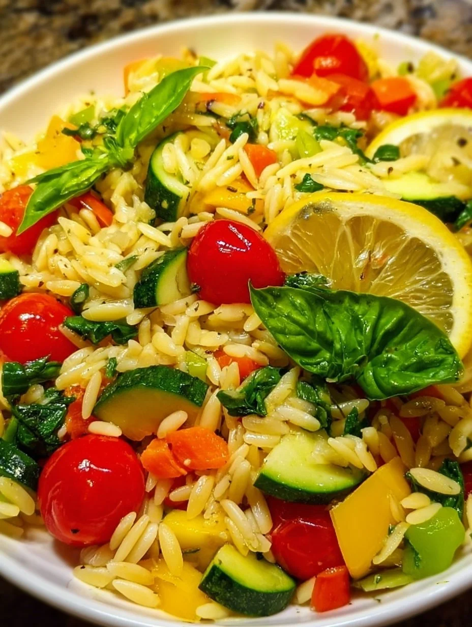 Lemon Basil Orzo Pasta Salad
