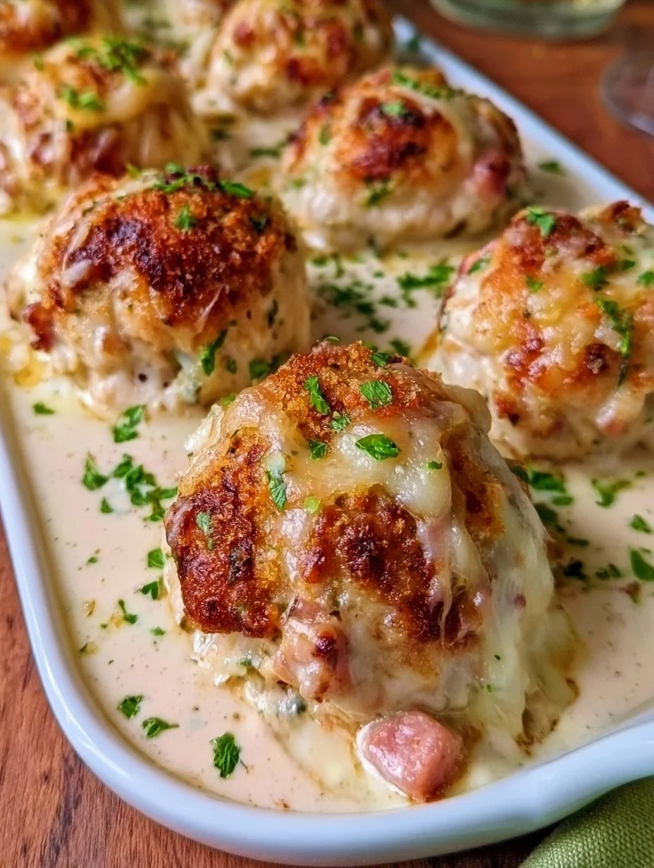 Chicken Cordon Bleu Meatballs